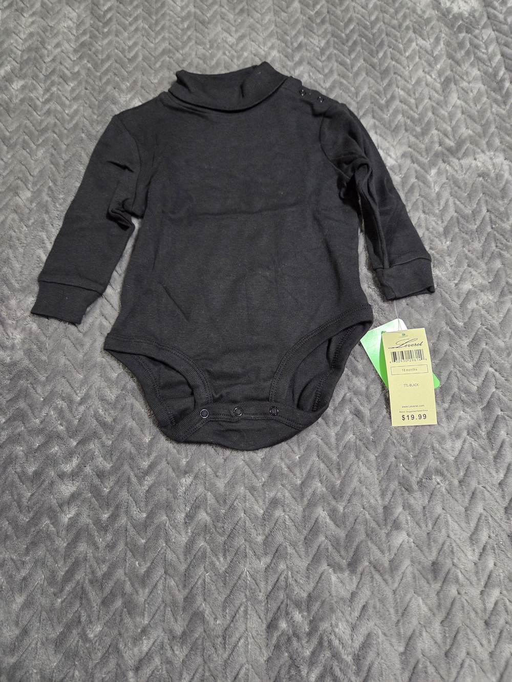 Classic Black Long-Sleeve Baby Bodysuit